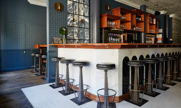 bar stool, furniture, room, stool, building, table
