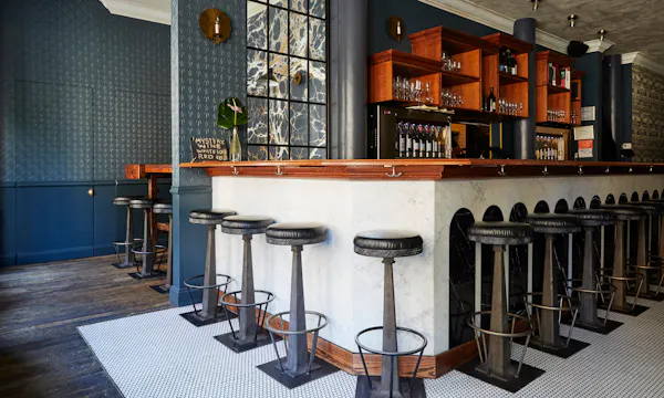 bar stool, furniture, room, stool, building, table