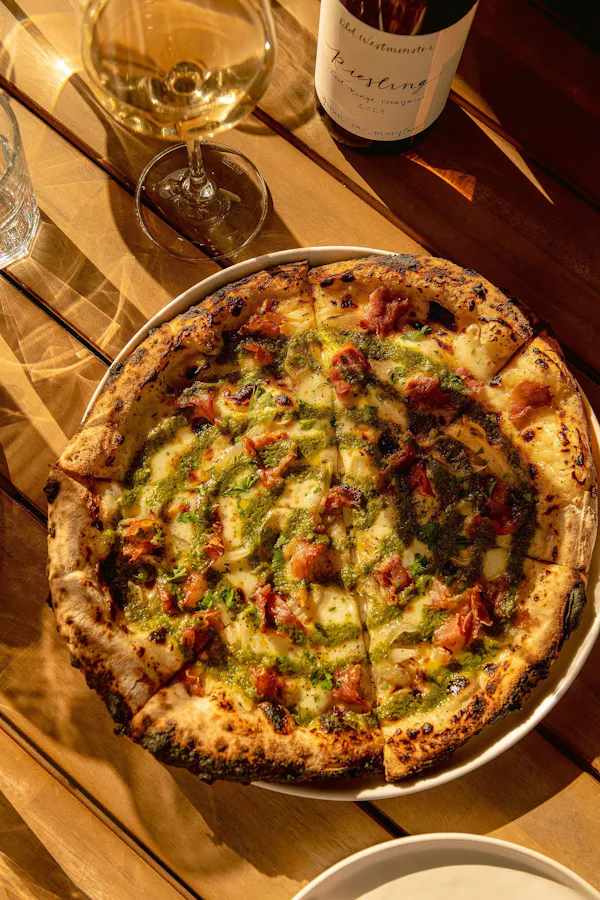 food, pizza, ingredient, tableware, table, fast food
