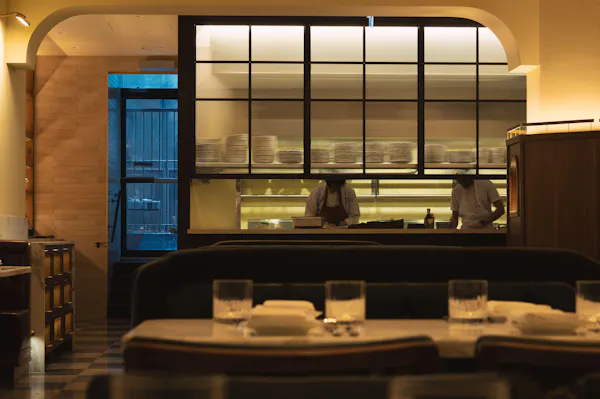 furniture, countertop, restaurant, serveware, chef, chair