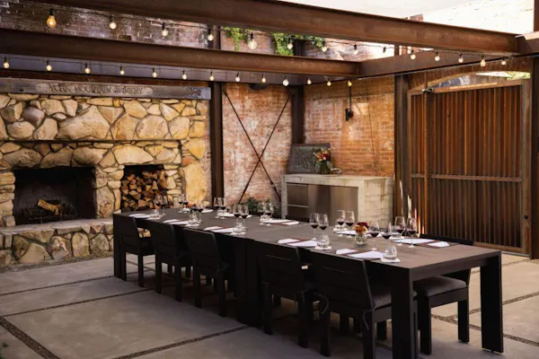 wood, furniture, ceiling, chair, restaurant, beam