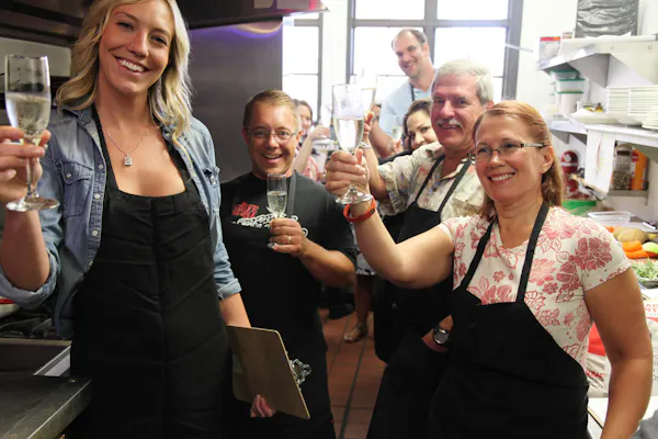 clothing, smile, face, liquor, customer, barware