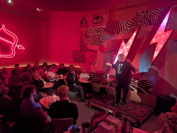 fun, public event, chair, audience, visual effect lighting