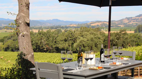furniture, table, outdoor furniture, chair, outdoor table, restaurant