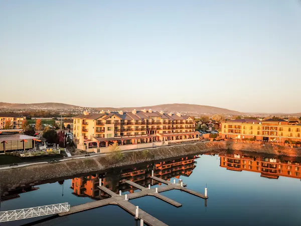 dusk, reflection, apartment, mixed-use, channel, sunset