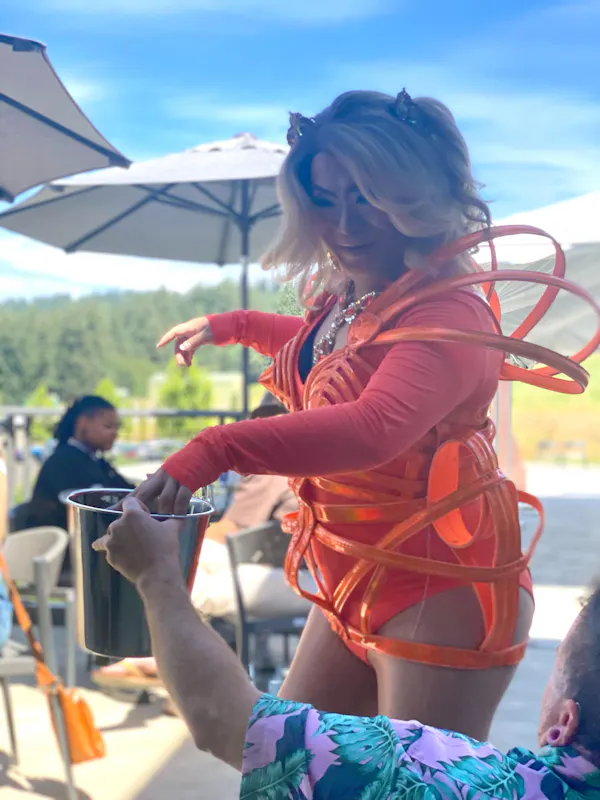 fashion, costume, cosplay, blond, goggles, sunglasses