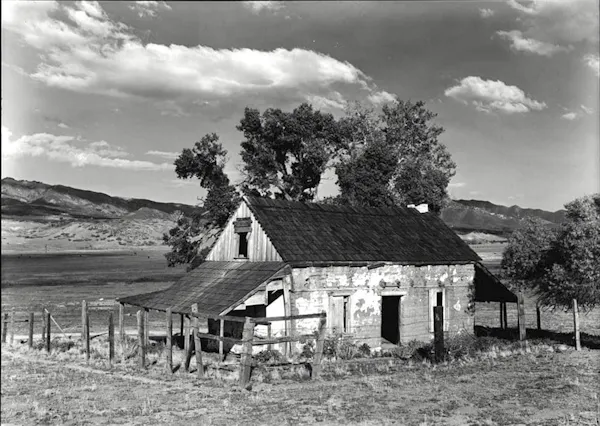 monochrome photography, rural area, house, black and white, monochrome, cottage