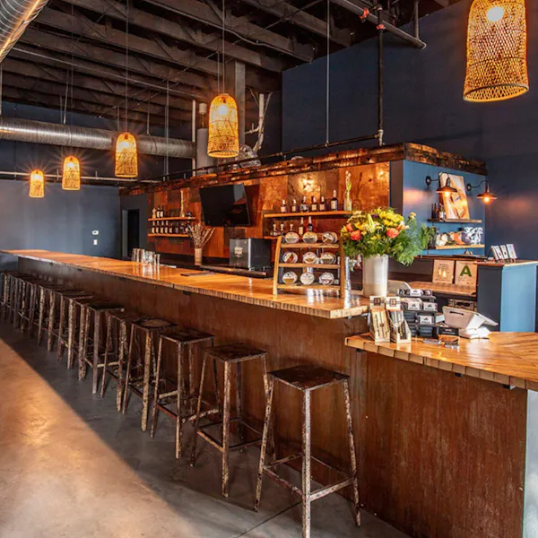wood, restaurant, bar, light fixture, bar stool, hardwood