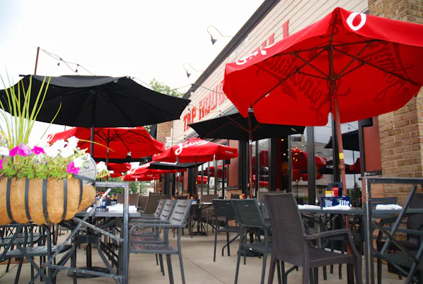 umbrella, furniture, outdoor furniture, table, chair, outdoor table