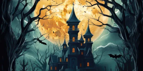 moonlight, animation, spire, full moon, celestial event, moon