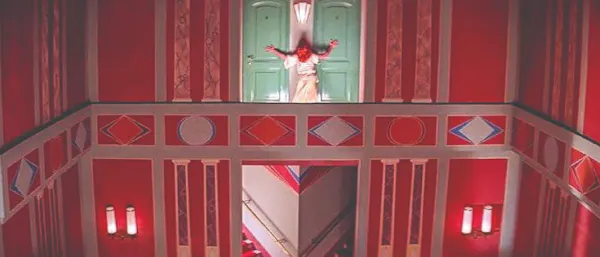 red, symmetry, column