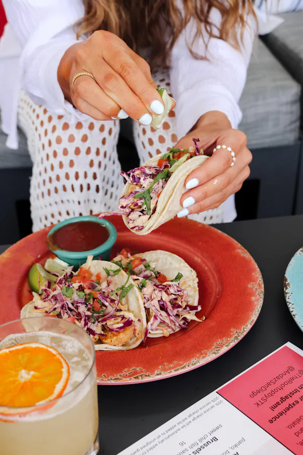 food, tableware, ingredient, taco, salad, dishware