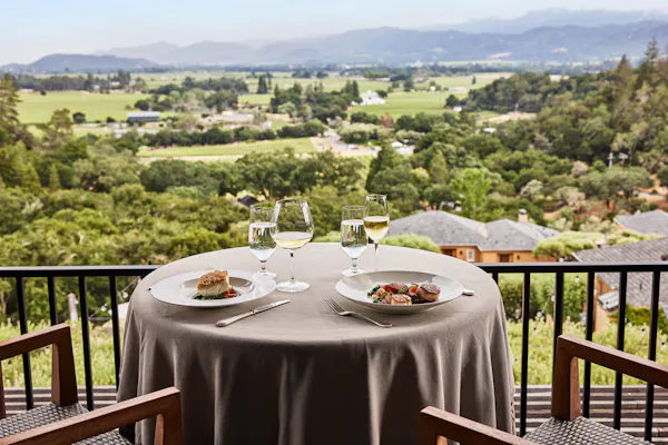 hill, furniture, chair, kitchen & dining room table, stemware, mountain range