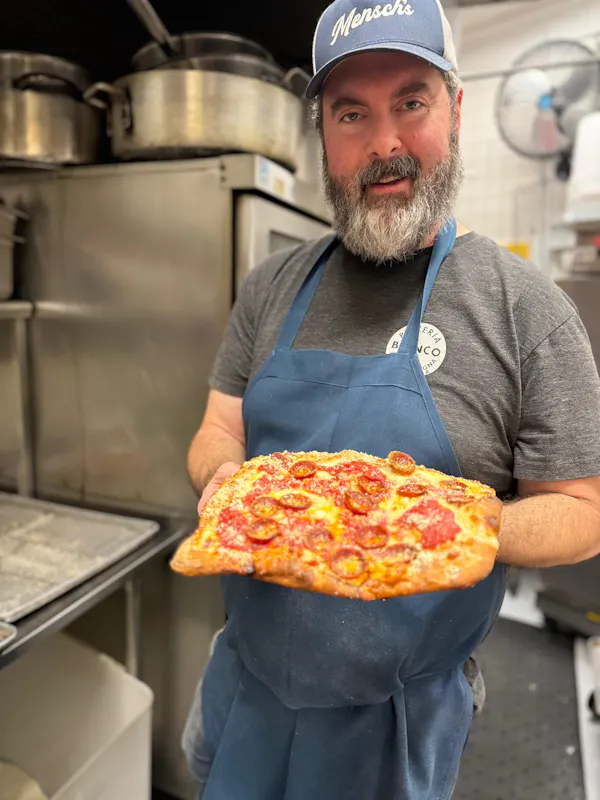 beard, facial hair, pizza, cook, food, fast food
