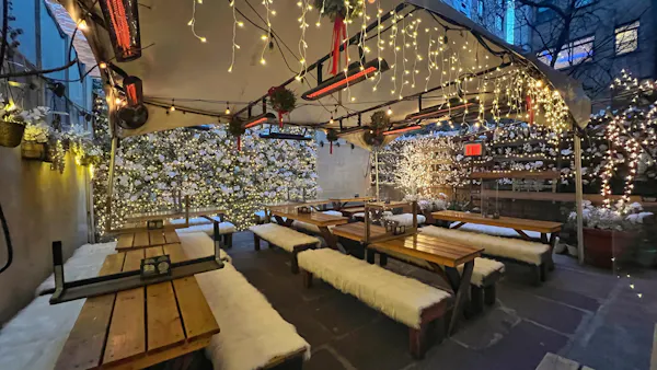 lighting, christmas lights, christmas decoration, restaurant, ceiling, electricity
