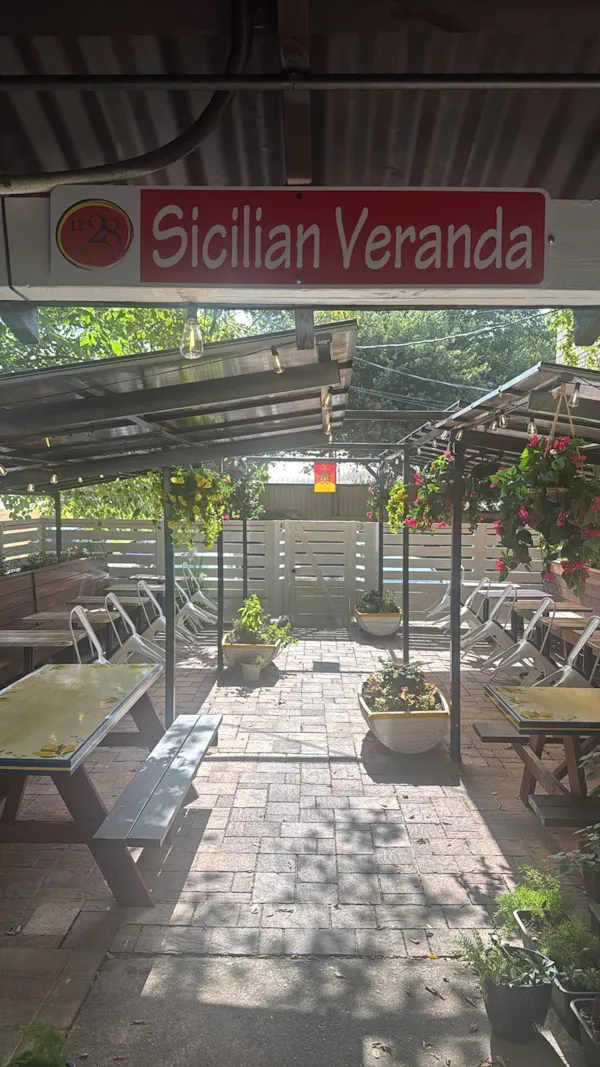 restaurant, houseplant, chair, outdoor structure