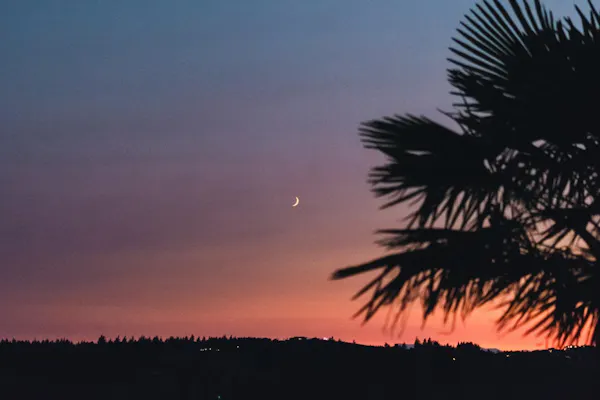sky, atmosphere, afterglow, moon, natural environment, natural landscape