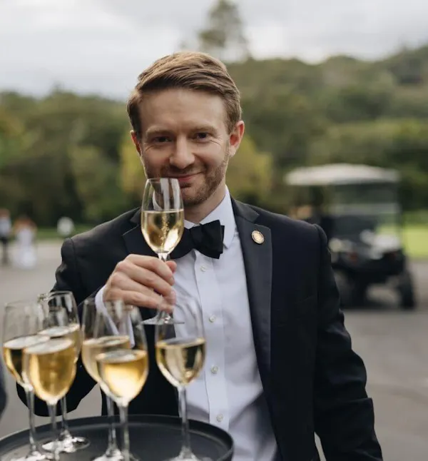 bow tie, formal wear, collar, alcoholic drink, smile, drinkware
