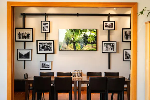 wall, furniture, wood, picture frame, lighting, flooring