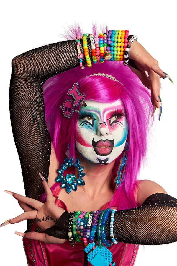 lips, fashion, pink, wig, cosmetics, purple