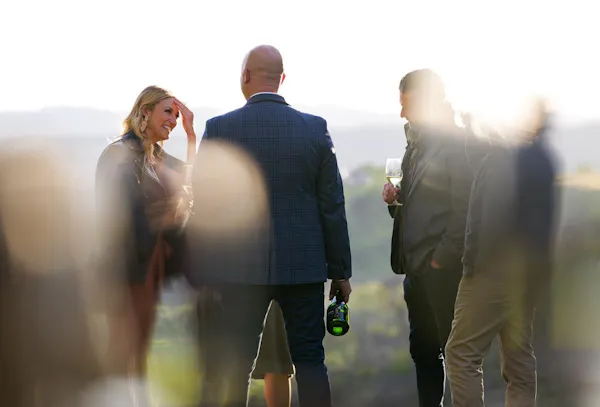 people, trousers, outerwear, standing, happiness, interaction