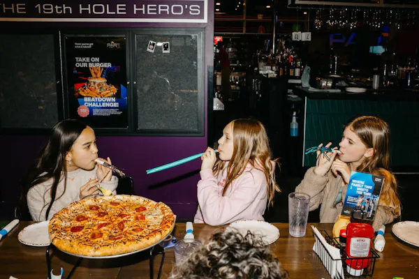 fun, logo, night, party, pizza