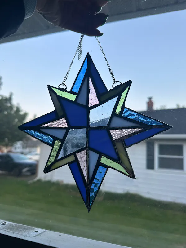 blue, glass, christmas decoration, ornament, holiday ornament, star