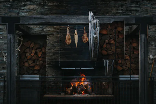 flame, fire, heat, brick, iron, fireplace