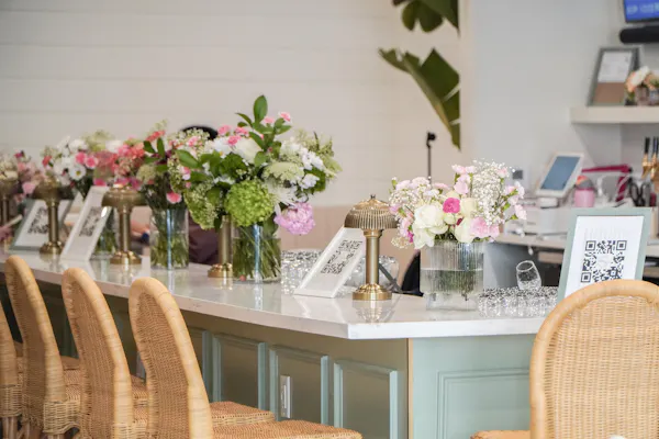 furniture, table, lighting, flower arranging, floristry, flower bouquet