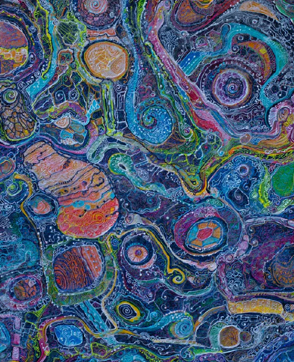 blue, art, brown, visual arts, orange, painting