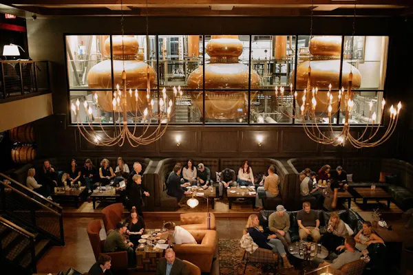 lighting, furniture, light fixture, ceiling, restaurant, chair
