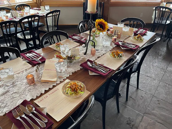 table, tableware, furniture, chair, food, dishware