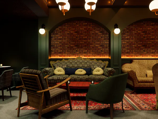 furniture, ceiling, light fixture, couch, chair, living room