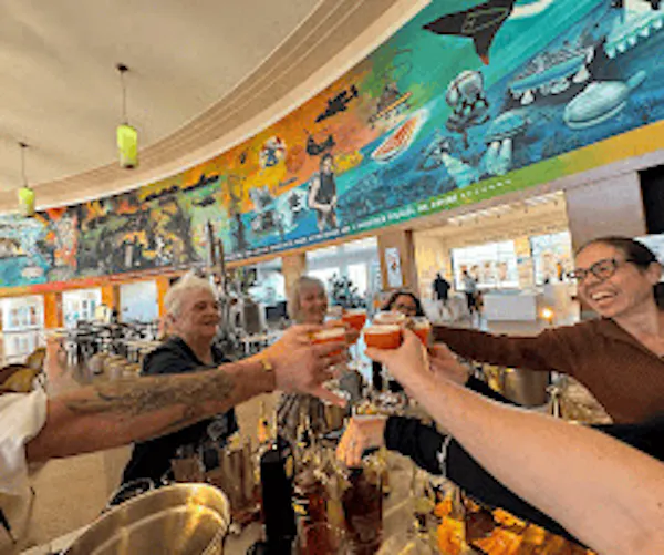 ceiling, furniture, customer, chair, barware, drinkware