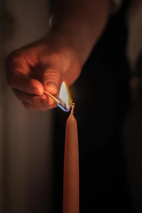 flame, finger, orange, lighting, candle, heat