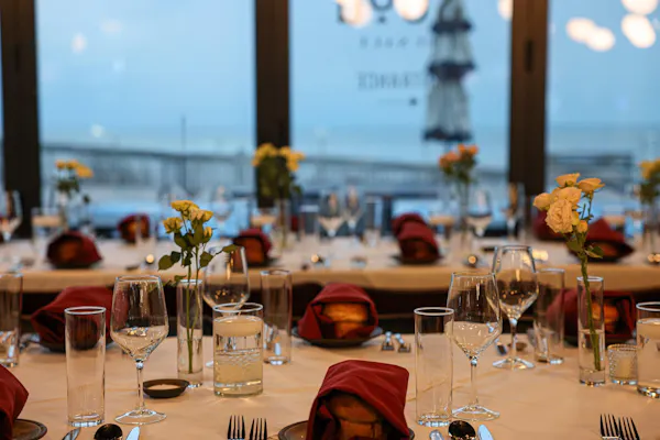 furniture, table, chair, tablecloth, tableware, restaurant