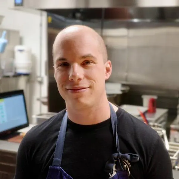 smile, facial expression, cook, chef, chef's uniform, apron