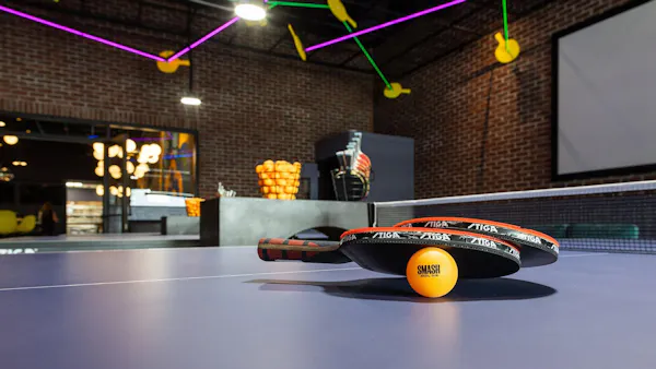 ball game, racquet sport, sports equipment, sports, individual sport, orange