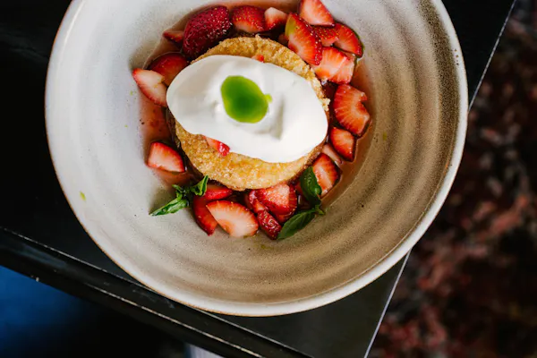 food, tableware, ingredient, fruit, produce, strawberry