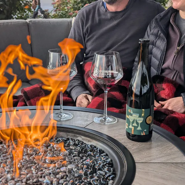 alcoholic drink, bottle, serveware, food, flame, fire