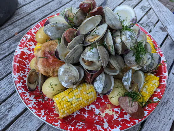 food, seafood, tableware, bivalvia, ingredient, clambake