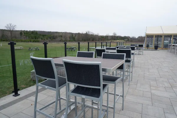 furniture, outdoor furniture, chair, outdoor table, shade, patio