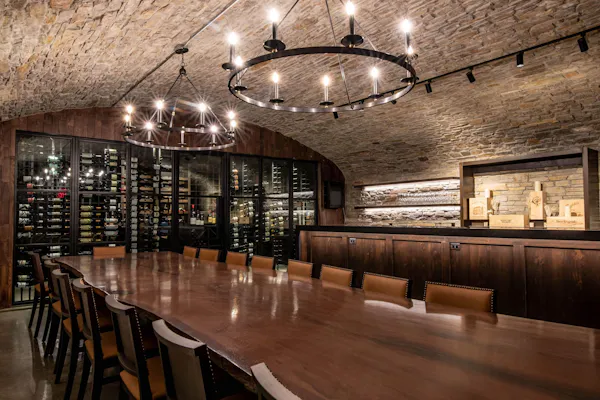 furniture, lighting, flooring, ceiling, light fixture, wine cellar