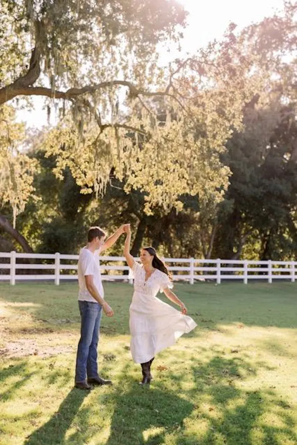 dress, happiness, people in nature, spring, fence, love