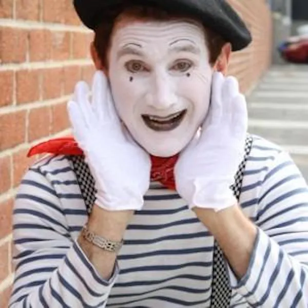 mime artist, hat, facial expression, headgear, smile, tooth