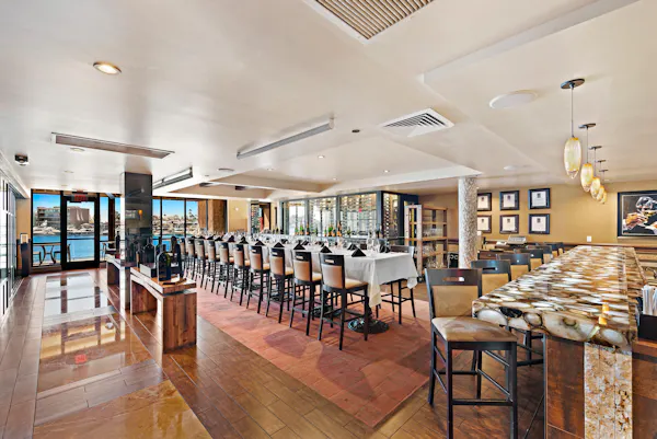 furniture, table, chair, ceiling, restaurant, flooring