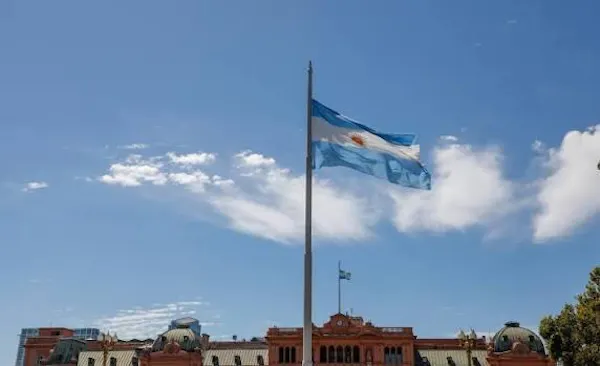 blue, flag, pole, government, wind