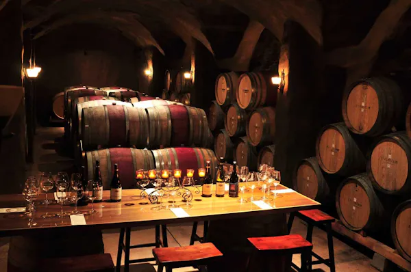 barrel, winery, furniture, lighting, wine cellar, restaurant