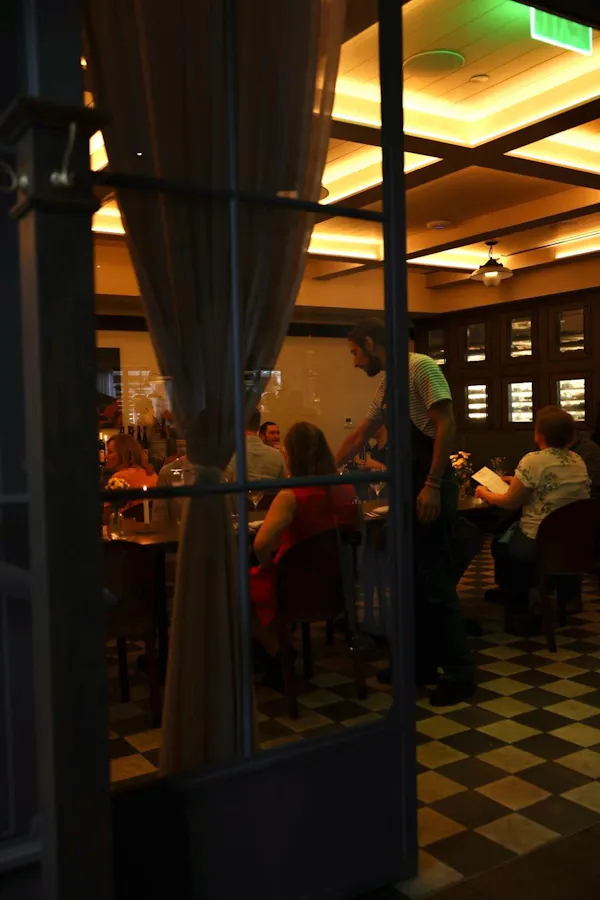 ceiling, flooring, floor, furniture, chair, restaurant