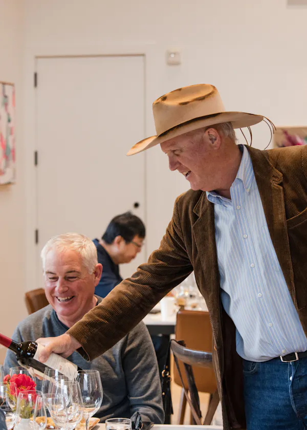 hat, face, hand, headgear, tableware, sun hat
